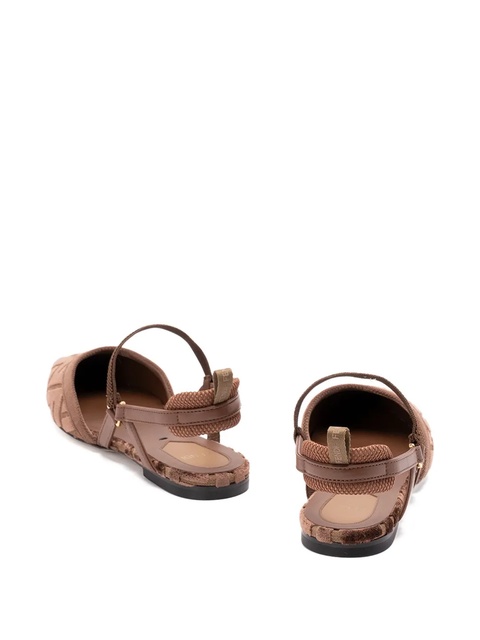 FENDI Colibrì Lite FF logo-patterned slingback pumps - Brown - zdjęcie produktu nr 1