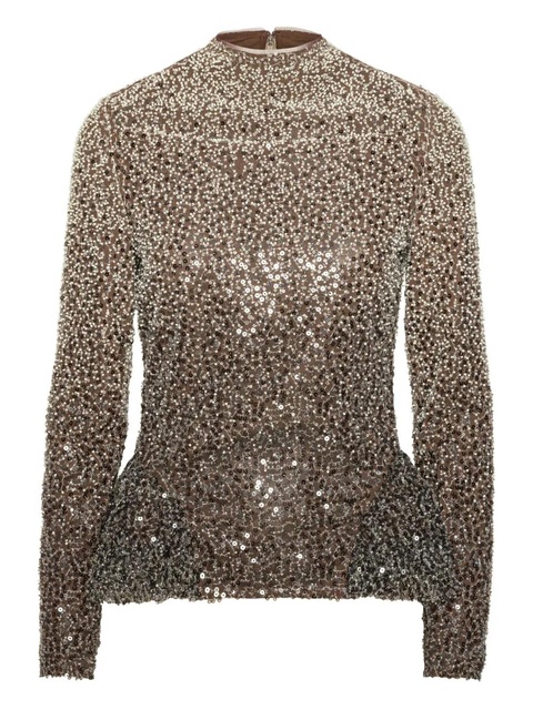 ROTATE BIRGER CHRISTENSEN beaded peplum top - Grey - zdjęcie produktu nr 1