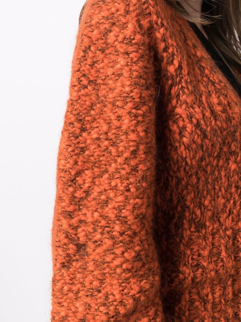 GANNI Mouline puff-sleeve cardigan - Orange - zdjęcie produktu nr 2