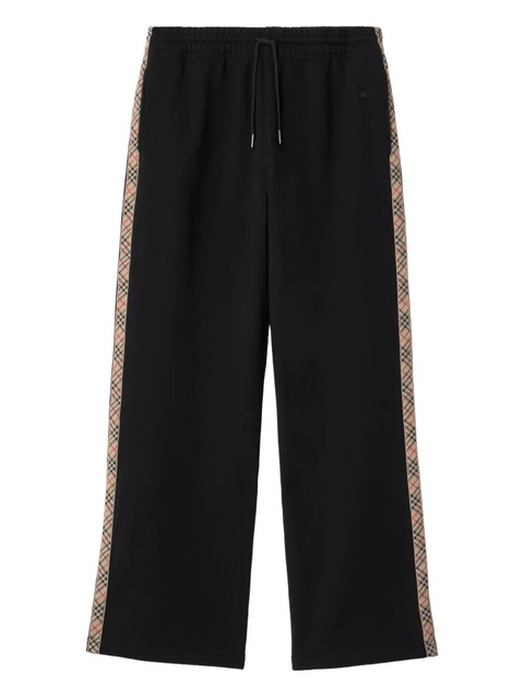 Burberry equestrian knight-design checked track pants - Black - zdjęcie produktu nr 1