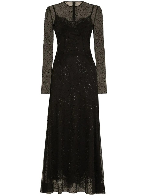 Dolce & Gabbana strass-embellished A-line maxi dress - Black - zdjęcie produktu nr 1