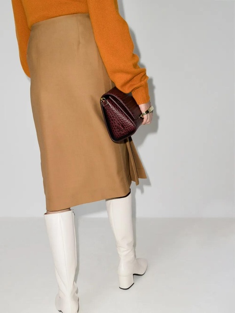 Victoria Beckham chain detail midi skirt - Brown - zdjęcie produktu nr 2