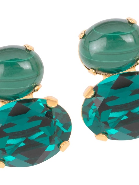 Jennifer Behr Yvette oval-crystal earrings - Grey - zdjęcie produktu nr 1