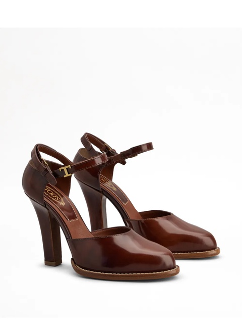 Tod's logo-plaque leather pumps - Brown - zdjęcie produktu nr 1