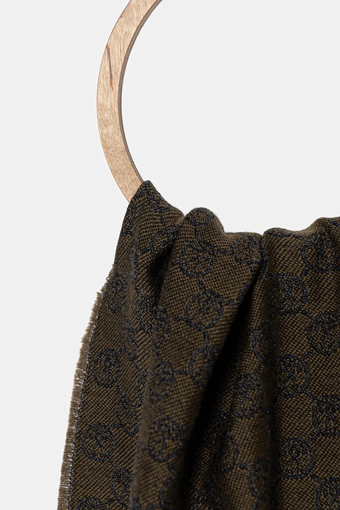 Moschino szalik wełniany kolor zielony wzorzysty M5131 50066 - zdjęcie produktu nr 1