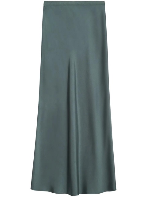ANINE BING Bar silk-satin skirt - Green - zdjęcie produktu nr 1