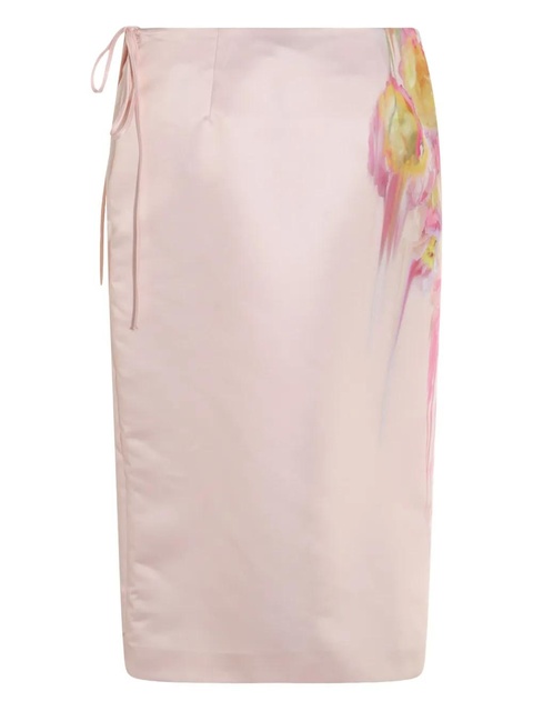 Blumarine satin-finish midi skirt - Pink - zdjęcie produktu nr 2