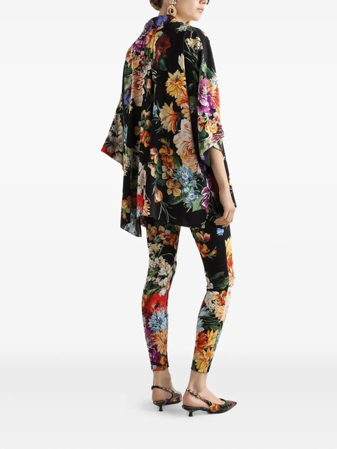 Dolce & Gabbana floral-print leggings - Black - zdjęcie produktu nr 2