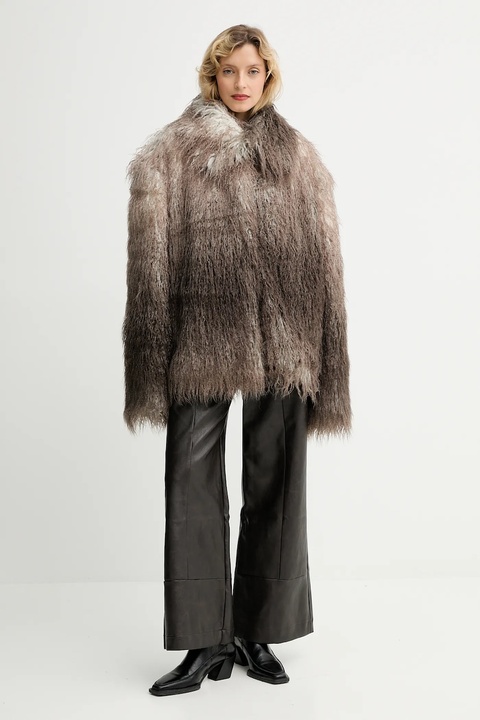 MMC STUDIO płaszcz kolor brązowy FLORO.FUR - zdjęcie produktu nr 2