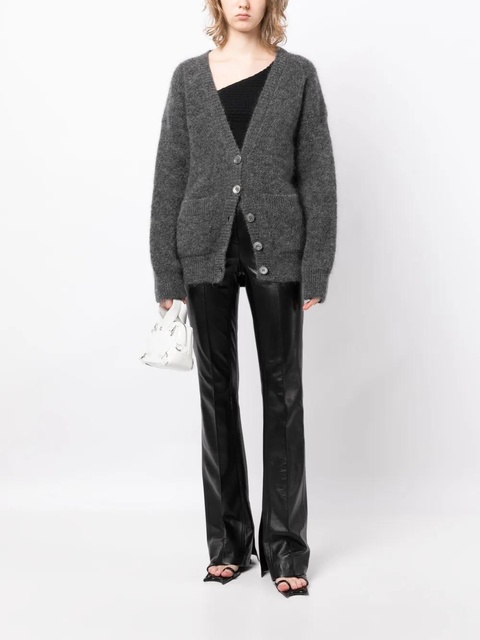 Alessandra Rich bear-intarsia knitted cardigan - Grey - zdjęcie produktu nr 2
