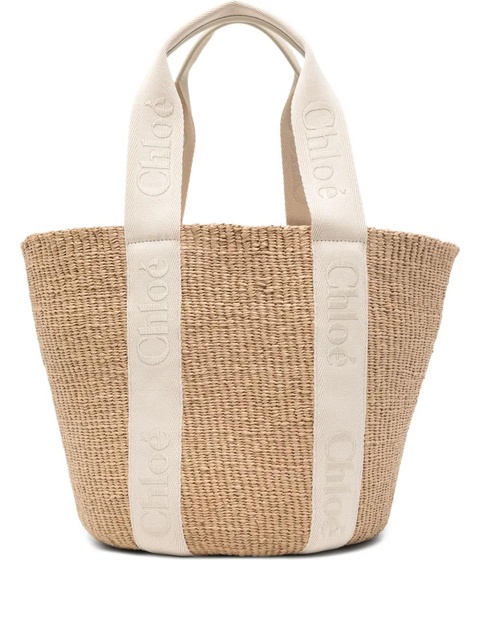 Chloé woven straw tote bag - Neutrals - zdjęcie produktu nr 1