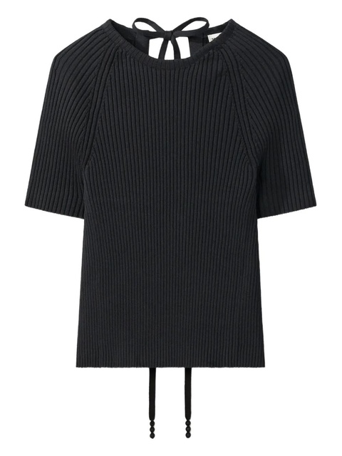 Tory Burch ribbed tie-back pullover - Black - zdjęcie produktu nr 1