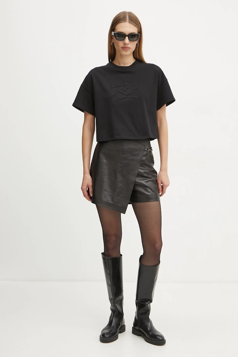 Karl Lagerfeld t-shirt bawełniany damski kolor czarny A1W17071 - zdjęcie produktu nr 2