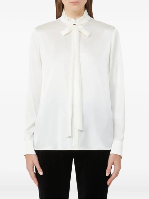 Max Mara ruffled neck-tie blouse - Neutrals - zdjęcie produktu nr 2