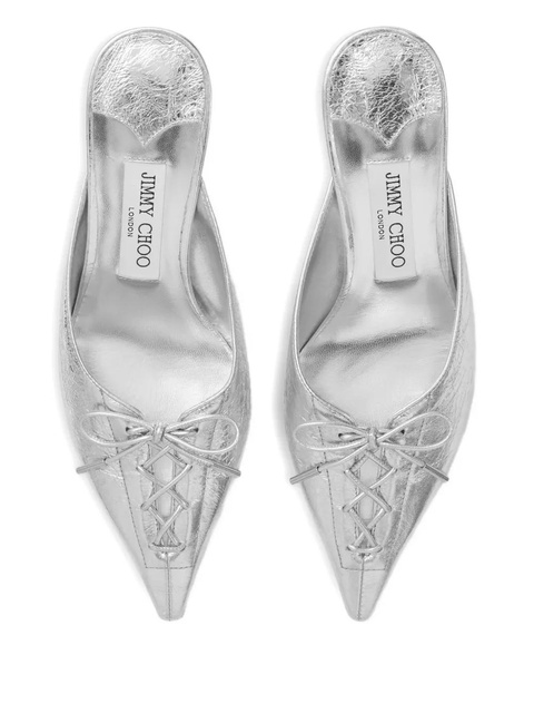 Jimmy Choo 50mm Scarlett lace-up pointed-toe mules - Silver - zdjęcie produktu nr 2