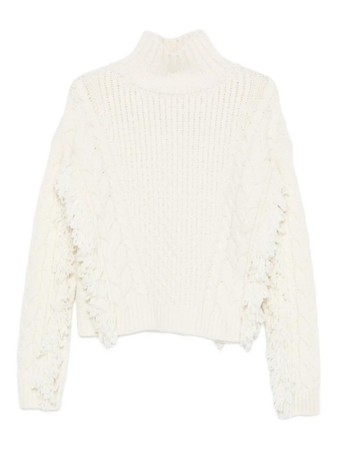 Maje cable-knit fringed sweater - Neutrals - zdjęcie produktu nr 1