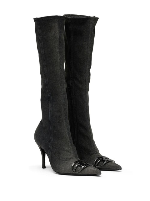 Diesel D-Venus Kb D 90mm denim knee-high boots - Black - zdjęcie produktu nr 1