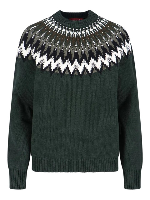 Gucci strass patterned sweater - Green - zdjęcie produktu nr 1