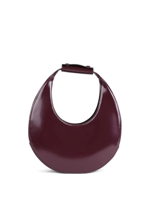 STAUD Moon crescent patent-leather tote bag - Red - zdjęcie produktu nr 1