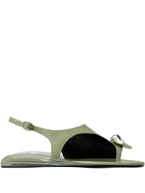 Tory Burch Patos asymmetric slingback sandals - Green - zdjęcie produktu nr 1