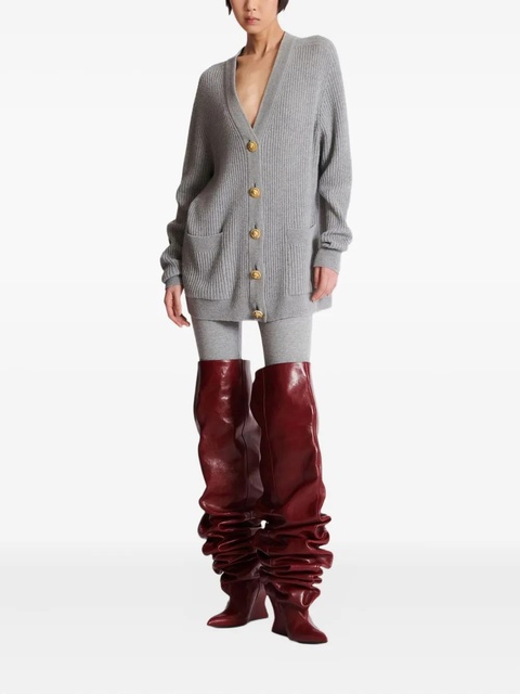 Balmain ribbed buttoned cardigan - Grey - zdjęcie produktu nr 2