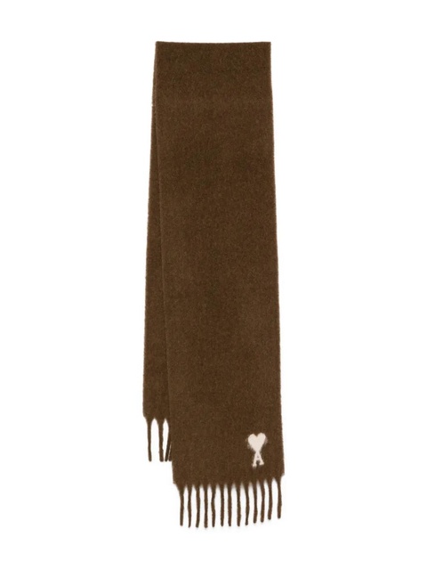 AMI Paris brown alpaca off white scarf - zdjęcie produktu nr 1