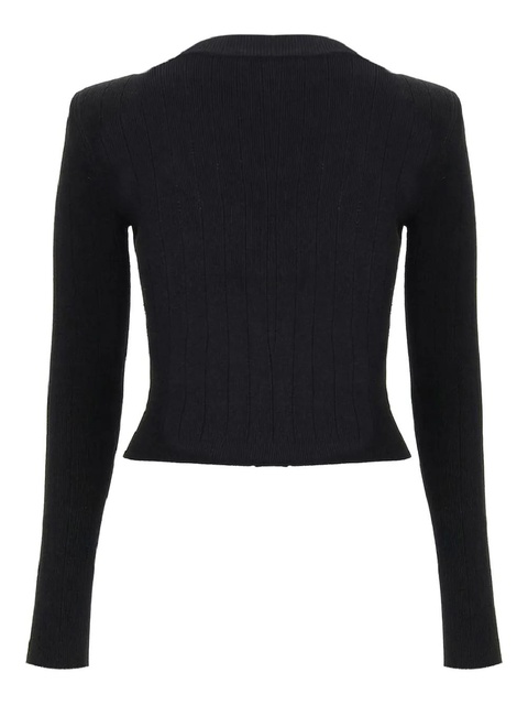 Balmain ribbed gold-button cardigan - Black - zdjęcie produktu nr 2