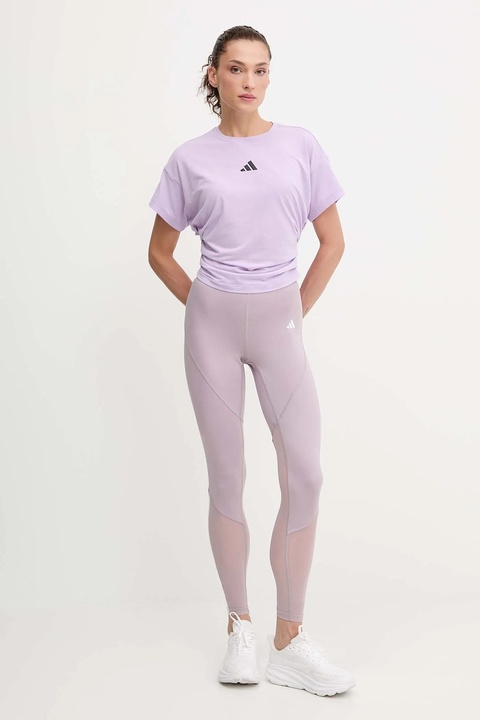 adidas Performance legginsy treningowe HYGLM damskie kolor różowy wzorzyste JX7345 - zdjęcie produktu nr 2