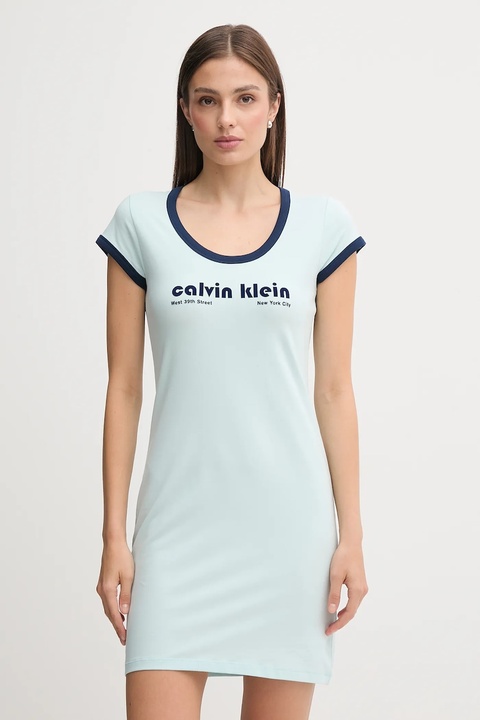Calvin Klein Jeans sukienka kolor turkusowy mini dopasowana LV047C259G - zdjęcie produktu nr 1