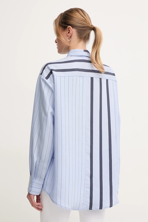 Sandro Ferrone koszula damska kolor niebieski relaxed z kołnierzykiem klasycznym S15XBEPAVESINO - zdjęcie produktu nr 2