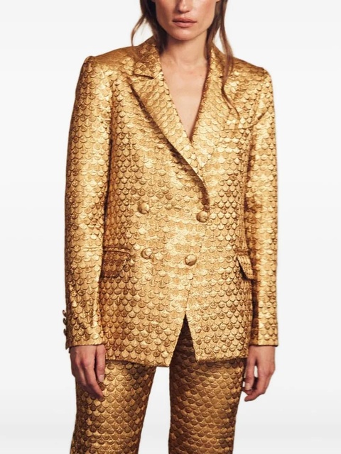 Johanna Ortiz Tranquility jacquard double-breasted blazer - Gold - zdjęcie produktu nr 2