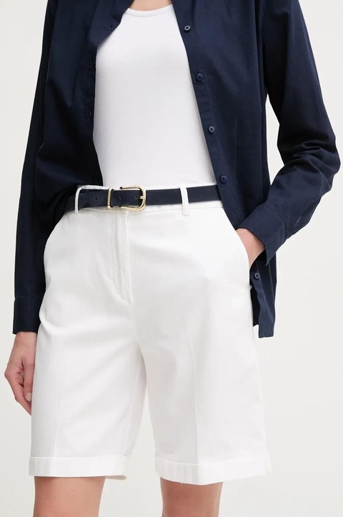 United Colors of Benetton szorty damskie kolor biały gładkie high waist 4CDRD901W - zdjęcie produktu nr 1