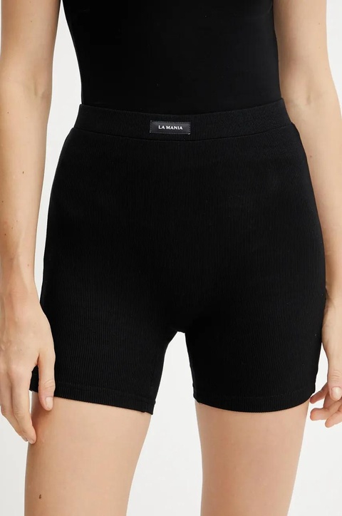 La Mania szorty damskie kolor czarny gładkie high waist AGAIN - zdjęcie produktu nr 1