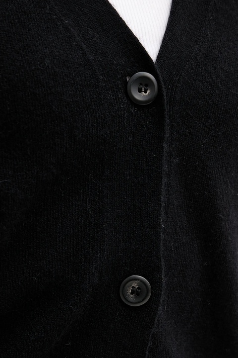 Sisley kardigan z dodatkiem wełny damski kolor czarny lekki 102HM602Q - zdjęcie produktu nr 2