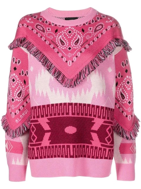 Alanui Icon Bandana fringed jumper - Pink - zdjęcie produktu nr 1