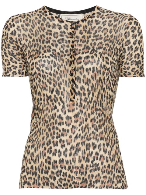 Blumarine leopard-print T-shirt - Neutrals - zdjęcie produktu nr 1