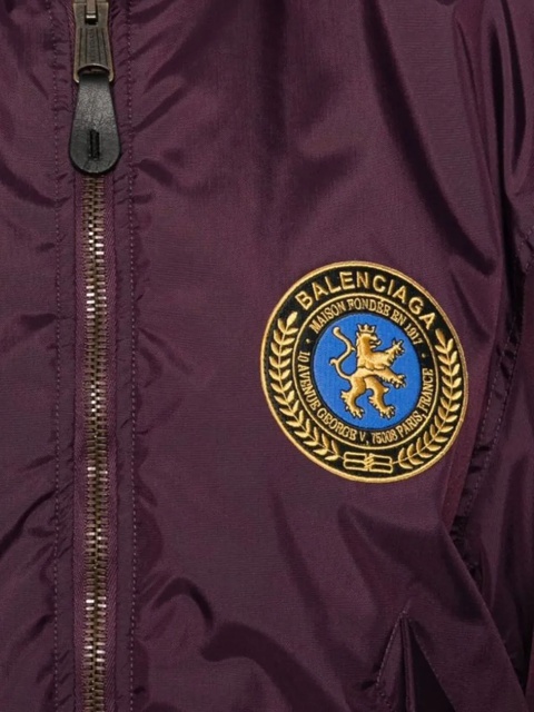 Balenciaga embroidered logo bomber jacket - Brown - zdjęcie produktu nr 2