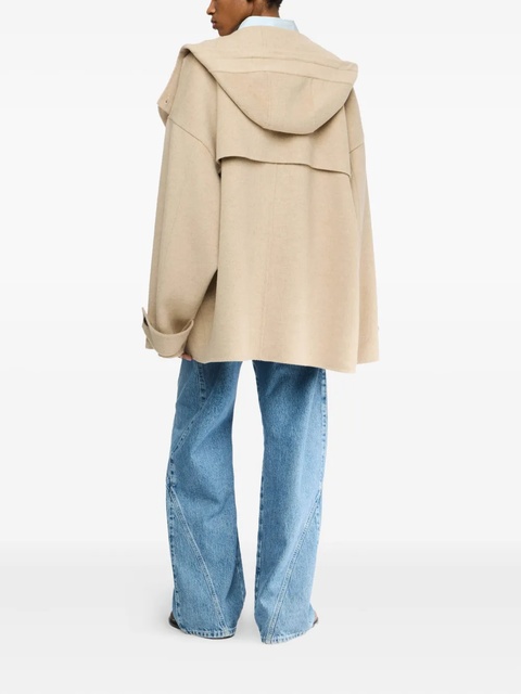 JW Anderson hooded double-breasted coat - Neutrals - zdjęcie produktu nr 1