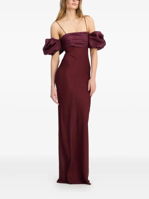ROTATE BIRGER CHRISTENSEN chiffon puff-sleeve dress - Red - zdjęcie produktu nr 1