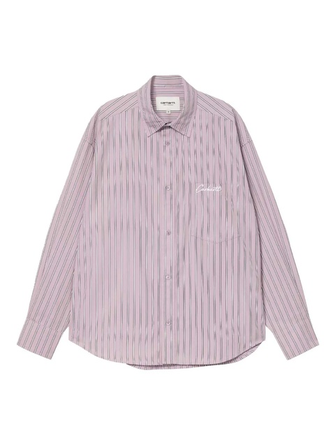Carhartt WIP Grimsby striped embroidered shirt - Pink - zdjęcie produktu nr 1