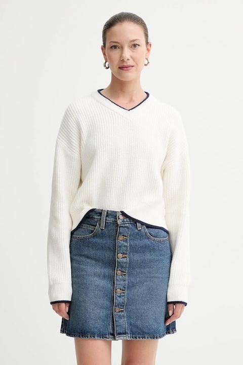 Levi's sweter z domieszką wełny damski kolor beżowy ciepły 0037O - zdjęcie produktu nr 1