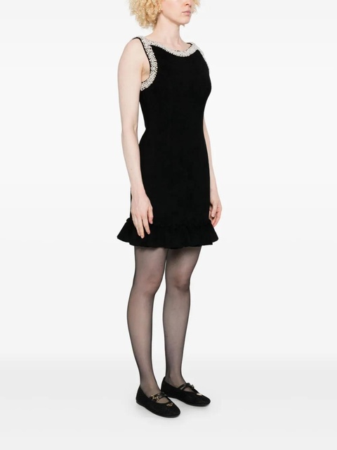SANDRO faux-pearl embellished mini dress - Black - zdjęcie produktu nr 2