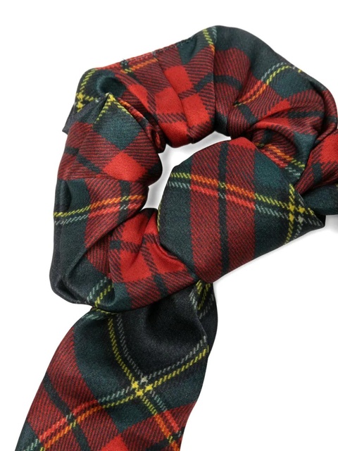 Vivienne Westwood tartan-plaid scrunchie - Green - zdjęcie produktu nr 2