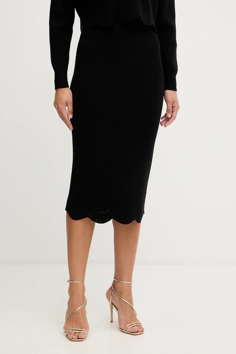 Twinset spódnica z domieszką wełny kolor czarny midi ołówkowa 252TT3215 - zdjęcie produktu nr 1