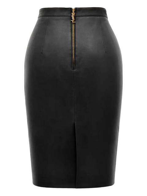 Saint Laurent Cassandre leather pencil skirt - Black - zdjęcie produktu nr 2