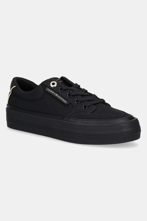 Tommy Hilfiger tenisówki ESSENTIAL VULC TEXTILE SNEAKER damskie kolor czarny FW0FW08323 - zdjęcie produktu nr 1