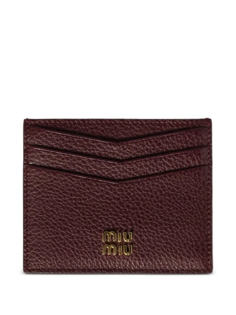 Miu Miu leather card-slots card holder - Red - zdjęcie produktu nr 1