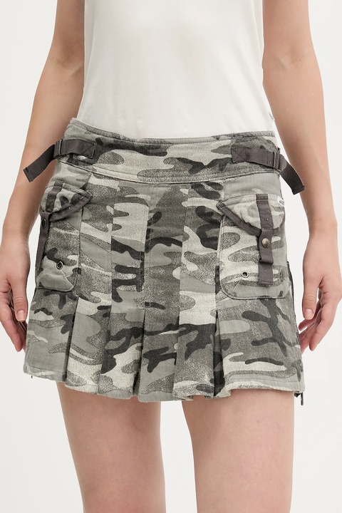 Guess Originals spódnica bawełniana kolor szary mini rozkloszowana W5YD0O WHFN1 - zdjęcie produktu nr 1