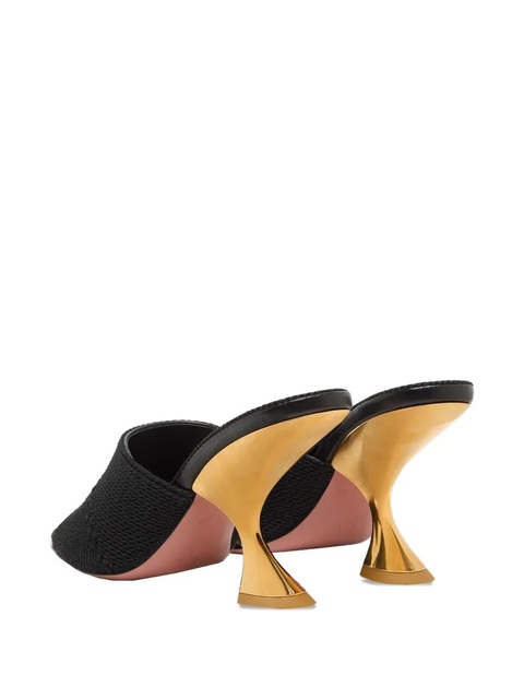 Amina Muaddi 90mm Taylor textured mules - Black - zdjęcie produktu nr 2