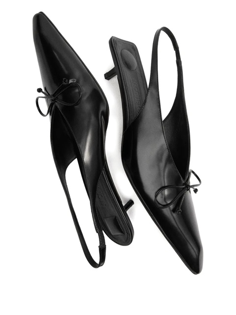 Jacquemus 35mm bow-detail slingback pumps - Black - zdjęcie produktu nr 2